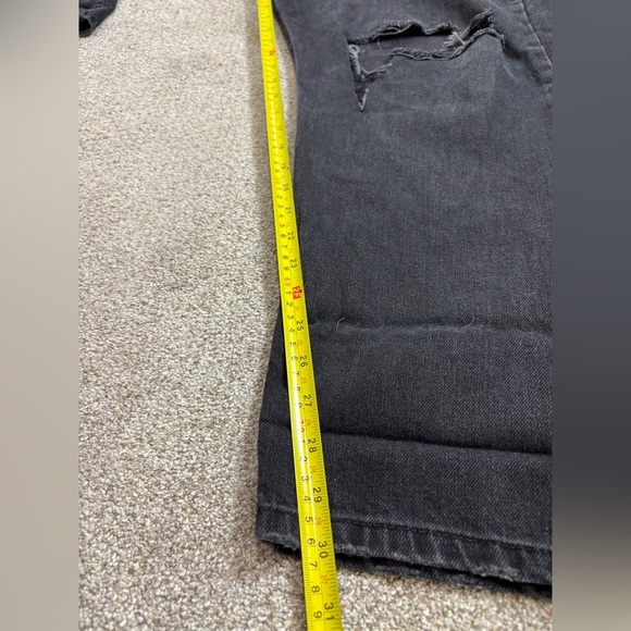 We The Free Overalls Black Demim Jean Relaxed Fit Distressed Large - Picture 4 of 12